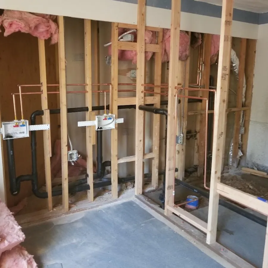 Copper pipe rough-in and plumbing installation in Gorham